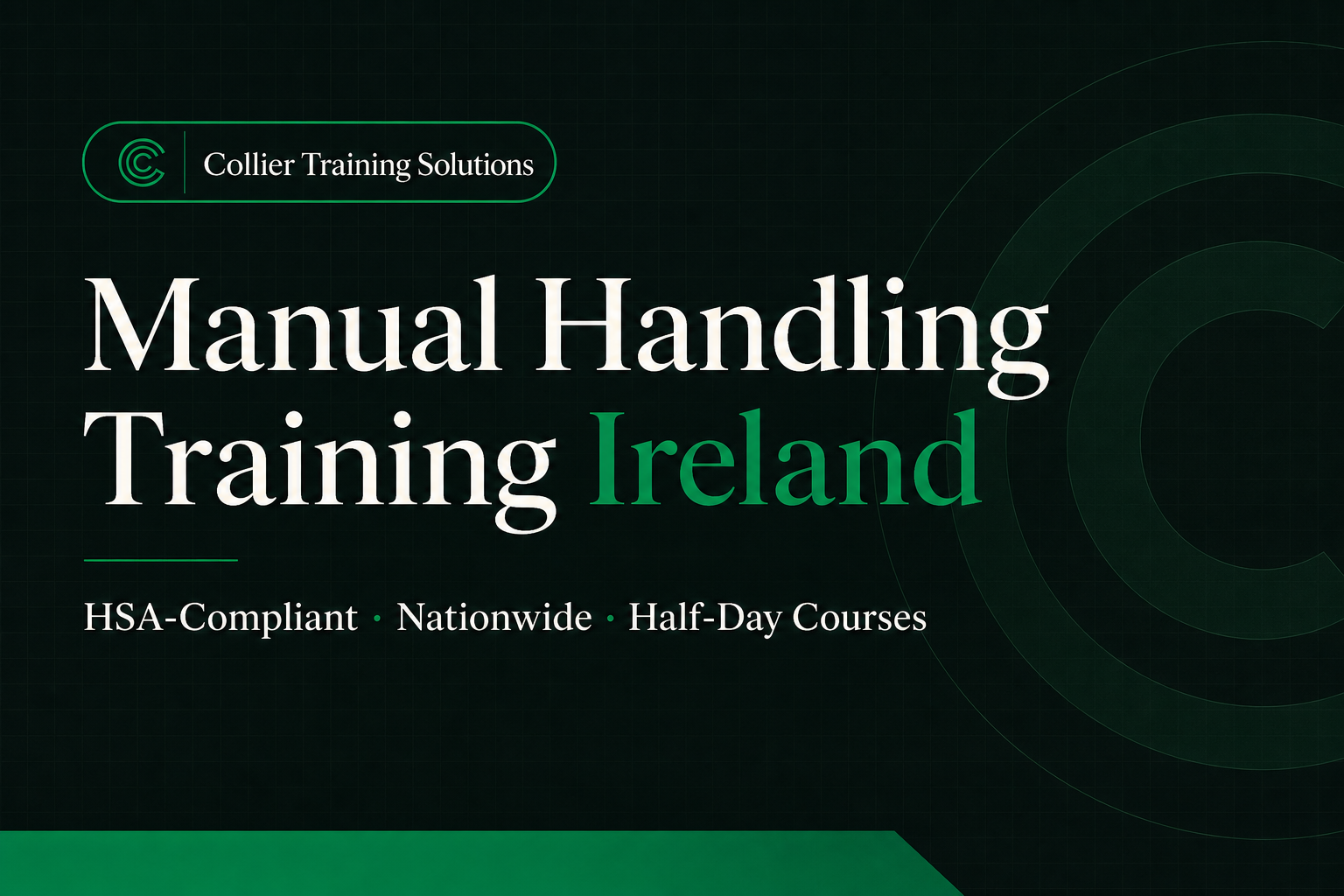Collier Training Solutions manual handling course